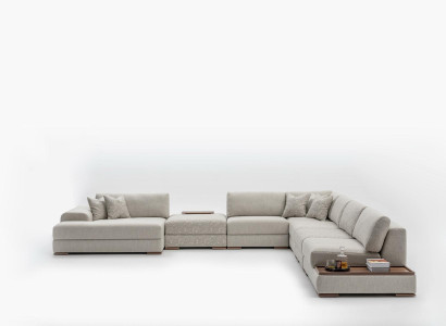 Corner sofa U-shape Furniture Living landscape Design Gray Upholstered sofa Corner suite